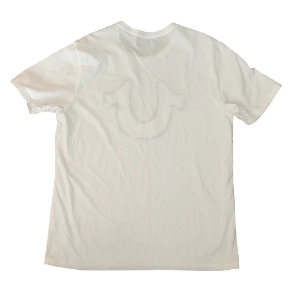 True Religion Men's Patriot U Horseshoe Logo Tee T-Shirt in White SZ: XL